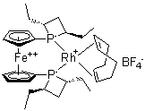 CAS 登录号：268220-96-8, [(+)-1,1'-二((2R,4R)-2,4-二乙基磷杂环丁烷)二茂铁](1,5-环辛二烯)铑(I)四氟硼酸盐