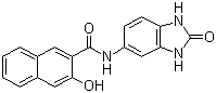 structure of CAS# 26848-40-8, N-(2,3-Dihydro-2-oxo-1H-benzimidazol-5-yl)-3-hydroxy-2-naphthalenecarboxamide