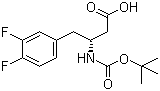 structure of CAS# 269396-59-0, (3R)-3-[(tert-Butoxycarbonyl)amino]-4-(3,4-difluorophenyl)butanoic acid