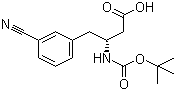 CAS 登录号：269726-83-2, N-叔丁氧羰基-(R)-3-氨基-4-(3-氰基苯基)丁酸