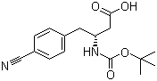 structure of CAS# 269726-86-5, Boc-(R)-3-Amino-4-(4-cyanophenyl)butyric acid