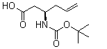 structure of CAS# 269726-94-5, (3R)-3-[[(1,1-Dimethylethoxy)carbonyl]amino]-5-hexenoic acid