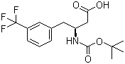 structure of CAS# 270065-77-5, N-叔丁氧羰基-(S)-3-氨基-4-(3-三氟甲基苯基)丁酸