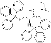 CAS # 27486-88-0, Diethylamine N-trityl-3-(tritylthio)-L-alanine salt, TRT-CYS(TRT)-OH DEA, N-Ethylethanamine 2-(tritylamino)-3-tritylsulfanyl-propanoic acid