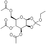 structure of CAS# 28140-37-6, 1,2-O-(1-乙氧基亚乙基)-beta-D-吡喃甘露糖三乙酸酯