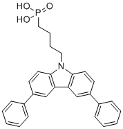 structure of CAS# 2814500-04-2, (4-(3,6-Diphenyl-9H-carbazol-9-yl)butyl)phosphonic acid