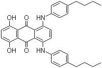 CAS 登录号：28198-05-2 (71839-01-5), 溶剂绿 28, 1,4-双[(4-丁苯基)氨基]-5,8-二羟基蒽醌