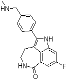 structure of CAS# 283173-50-2, 8-氟-1,3,4,5-四氢-2-[4-[(甲基氨基)甲基]苯基]-6H-吡咯并[4,3,2-ef][2]苯并氮杂卓-6-酮