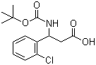structure of CAS# 284493-66-9, N-叔丁氧羰基-3-氨基-3-(2'-氯苯基)丙酸