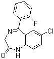CAS # 2886-65-9, 7-Chloro-5-(2-fluoro-phenyl)-1,3-dihydro-2H-1,4-benzodiazepin-2-one, 5-(2-Fluorophenyl)-7-chloro-1,4-benzodiazepin-2-one