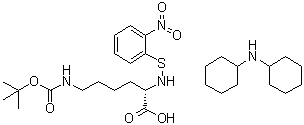 CAS 登录号：2896-69-7, N6-[(1,1-二甲基乙氧基)羰基]-N2-[(2-硝基苯基)硫基]-L-赖氨酸与N-环己基环己胺的化合物