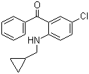CAS # 2897-00-9, 2-Cyclopropylmethylamino-5-chlorobenzophenone, 2-[(Cyclopropylmethyl)amino]-5-chlorobenzophenone, 5-Chloro-2-[(cyclopropylmethyl)amino]benzophenone