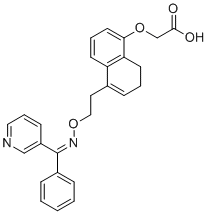 CAS # 290355-39-4, Ono-1301, 2-[[5-[2-[(Z)-[phenyl(pyridin-3-yl)methylidene]amino]oxyethyl]-7,8-dihydronaphthalen-1-yl]oxy]acetic acid