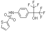 structure of CAS# 293753-05-6, N-[4-[2,2,2-三氟-1-羟基-1-(三氟甲基)乙基]苯基]-2-噻吩磺酰胺