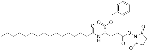 CAS 登录号：294855-89-3, 1-苄基5-(2,5-二氧代吡咯烷-1-基)棕榈酰-L-谷氨酸酯