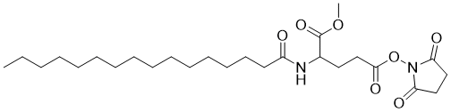CAS # 294855-90-6, Pal-Glu(OSu)-OMe, 5-O-(2,5-dioxopyrrolidin-1-yl) 1-O-methyl 2-(hexadecanoylamino)pentanedioate