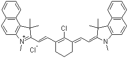 CAS 登录号：297173-98-9, 2-[2-[2-氯-3-[2-(1,3-二氢-1,1,3-三甲基-2H-苯并[e]吲哚-2-亚基)乙亚基]-1-环己烯-1-基l]乙烯基]-1,1,3-三甲基-1H-苯并[e]吲哚鎓氯化物