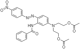 CAS # 29765-00-2, Disperse Red 135, 3-Benzamido-4-[(4-nitrophenyl)azo]phenyliminodiethyl diacetate