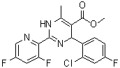 structure of CAS# 298708-79-9, 4-(2-Chloro-4-fluorophenyl)-2-(3,5-difluoro-2-pyridinyl)-1,4-dihydro-6-methyl-5-pyrimidinecarboxylic acid methyl ester