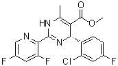 structure of CAS# 298708-81-3, (4R)-4-(2-Chloro-4-fluorophenyl)-2-(3,5-difluoro-2-pyridinyl)-1,4-dihydro-6-methyl-5-pyrimidinecarboxylic acid methyl ester