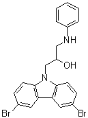 structure of CAS# 301353-96-8, 3,6-二溴-alpha-[(苯基氨基)甲基]-9H-咔唑-9-乙醇