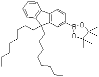 structure of CAS# 302554-81-0, 9,9-双辛基芴-2-硼酸嚬哪醇酯