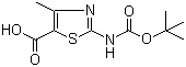 structure of CAS# 302963-94-6, N-叔丁氧羰基-2-氨基-4-甲基噻唑-5-甲酸