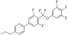 structure of CAS# 303186-20-1, 3,5-Difluoro-4'-propyl-4-((3,4,5-trifluorophenoxy)difluoromethyl)biphenyl