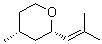 CAS # 3033-23-6, L-cis-Rose oxide, (-)-cis-Rose oxide, (2S-cis)-Tetrahydro-4-methyl-2-(2-methyl-1-propenyl)-2H-pyran, (4R,2S)-(-)-Rose oxide, Rose oxide levo, cis-Rose oxide