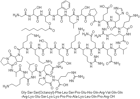 CAS # 304853-26-7, Ghrelin, Growth hormone secretagogue