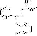 structure of CAS# 304874-06-4, 1-[(2-氟苯基)甲基]-1H-吡唑并[3,4-b]吡啶-3-甲亚氨酸甲酯