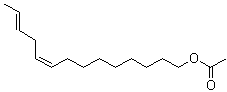 structure of CAS# 30507-70-1, (9Z,12E)-9,12-Tetradecadien-1-ol acetate
