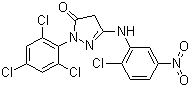 structure of CAS# 30707-68-7, 1-(2',4',6'-三氯苯基)-3-(2'-氯-5'-硝基苯胺基)-5-吡唑酮