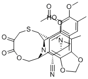 CAS # 308359-33-3, Trabectedin intermediate, (6R,6aR,7R,13S,14R,16R)-5-(Acetyloxy)-6,6a,7,13,14,16-hexahydro-8-hydroxy-9-methoxy-4,10,23-trimethyl-19,20-dioxo-6,16-(epithiopropanoxymethano)-7,13-imino-12H-1,3-dioxolo[7,8]isoquino[3,2-b][3]benzazocine-14-carbonitrile