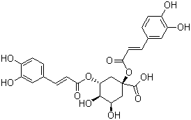 CAS # 30964-13-7, Cynarin, 1,3-Dicaffeoylquinic acid, (1R,3R,4S,5R)-1,3-Bis[[3-(3,4-dihydroxyphenyl)propenoyl]oxy]-4,5-dihydroxycyclohexanecarboxylic acid