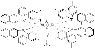 structure of CAS# 309735-86-2, 三(mu-氯)双[(S)-(-)-2,2'-双(二对甲苯基膦)-1,1'-联萘]二氯化二钌二甲基铵盐