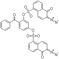 CAS 登录号：31001-73-7, 4-苯甲酰基-1,3-苯二酚双(6-偶氮-5,6-二氢-5-氧代萘-1-磺酸)酯