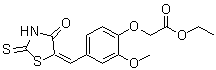 structure of CAS# 310456-65-6, [2-甲氧基-4-[(4-氧代-2-硫代-5-噻唑烷亚基)甲基]苯氧基]乙酸乙酯