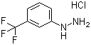 structure of CAS# 3107-33-3, 3-(Trifluoromethyl)phenylhydrazine hydrochloride