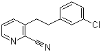 structure of CAS# 31255-57-9, 3-[2-(3-Chlorophenyl)ethyl]-2-pyridinecarbonitrile