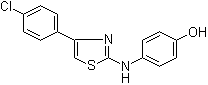 structure of CAS# 312636-16-1, 4-[[4-(4-氯苯基)-2-噻唑基]氨基]苯酚