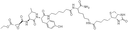 CAS # 314263-42-8, DCG 04, N-[[(2S,3S)-3-(Ethoxycarbonyl)-2-oxiranyl]carbonyl]-L-leucyl-L-tyrosyl-6-aminohexanoyl-N6-[5-[(3aS,4S,6aR)-hexahydro-2-oxo-1H-thieno[3,4-d]imidazol-4-yl]-1-oxopentyl]-L-lysinamide