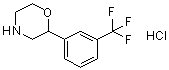 structure of CAS# 31599-68-5, 2-[3-(Trifluoromethyl)phenyl]tetrahydro-1,4-oxazine hydrochloride