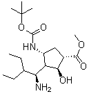 structure of CAS# 316173-29-2, (1S,2S,3S,4R)-3-[(1S)-1-氨基-2-乙基丁基]-4-[叔丁氧羰基氨基]-2-羟基-环戊烷羧酸甲酯