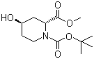 structure of CAS# 321744-25-6, 1-(tert-Butyl) 2-methyl (2R,4R)-4-hydroxypiperidine-1,2-dicarboxylate