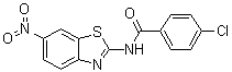 structure of CAS# 321943-75-3, 4-氯-N-(6-硝基-2-苯并噻唑基)苯甲酰胺