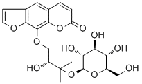 structure of CAS# 32207-10-6, 3'-O-beta-D-吡喃葡萄糖苷白芷属脑酯