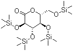 CAS # 32384-65-9, 2,3,4,6-Tetrakis-O-trimethylsilyl-D-gluconolactone, D-2,3,4,6-Tetrakis-O-(trimethylsilyl)-gluconic acid delta-lactone, (3R,4S,5R,6R)-3,4,5-Tris[(trimethylsilyl)oxy]-6-[[(trimethylsilyl)oxy]methyl]tetrahydropyran-2-one