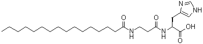 CAS 登录号：324755-72-8, N-(1-氧代十六烷基)-beta-丙氨酰-L-组氨酸