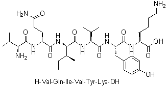 CAS # 329897-62-3, L-Valyl-L-glutaminyl-L-isoleucyl-L-valyl-L-tyrosyl-L-lysine